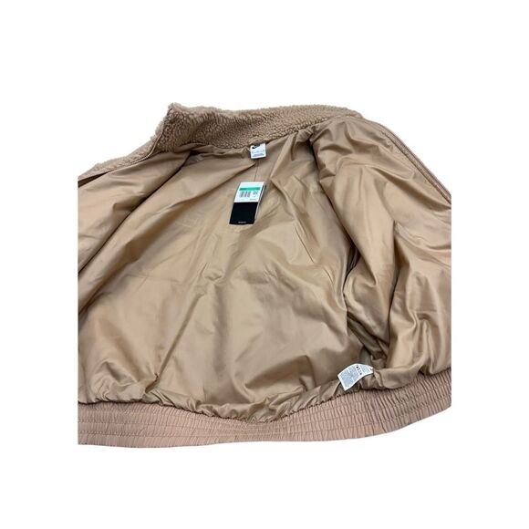 NWT Nike Swoosh Tan Sherpa Bomber Jacket XL - Picture 12 of 16